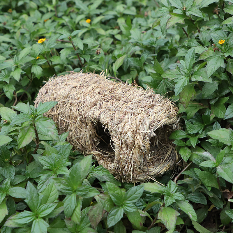 跨境专供手工草编创意宠物鸟巢鸟窝山草材料椭圆鸟屋园艺装饰