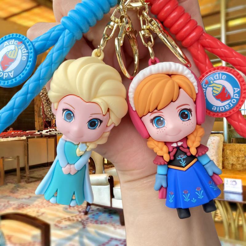New Frozen Cartoon Doll Keychain Cute Aisha Princess Bag Package Pendant Car Key Chain Wholesale