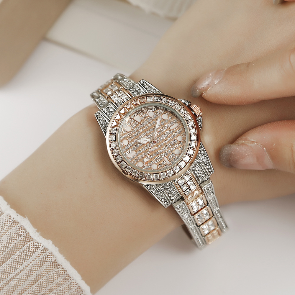 Foreign Trade Export Top-Selling Product Fashion Diamond Roman Pattern Full Diamond Women's Watch Women's Watch Quartz Watch Rhinestone Women's Watch