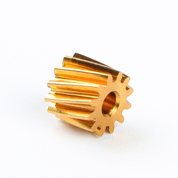 黄铜h62斜齿轮配件0.3-0.5mm模铜齿轮马达齿电机轴用齿轮定 制