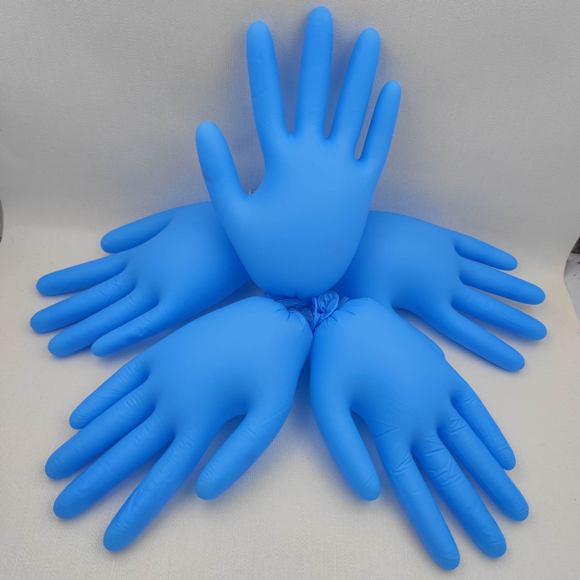 纯丁腈手套复合pvc丁晴防护手套实验室防油防酸蓝色复合丁腈手套