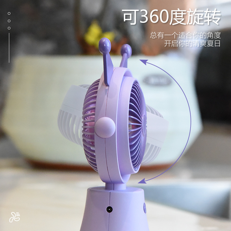 2023 Popular Handheld Mini Little Fan USB Charging Portable Cartoon Cute Student Desktop Small Electric Fan