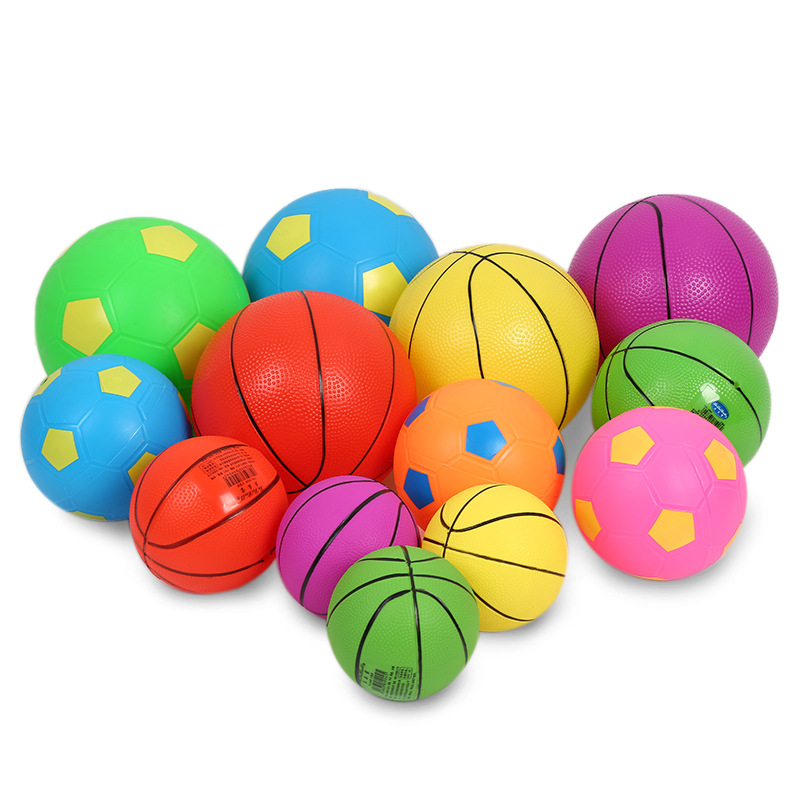 幼儿园专用球塑胶篮球10cm充气小皮球彩色20cm儿童手球具