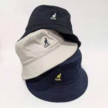 kangol袋鼠渔夫帽logo刺绣遮阳帽水洗棉盆帽男女帽子
