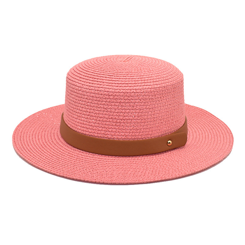 Korean Style Ins Summer New Flat Straw Hat Women's Casual Sun-Proof Hat Outdoor Men's Versatile Top Hat