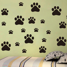 新款家居用品狗爪印墙面装饰PVC贴纸儿童房脚印地板贴宠物精雕贴