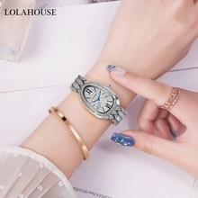洛拉世家女式手表镶钻时尚钢带手表女网红直播女式腕表石英表代发