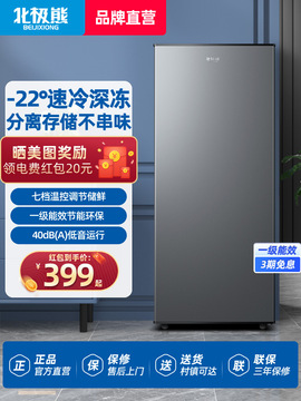 北极熊节能立式冰柜家用全冷冻冷柜小型号迷你储奶冰箱母乳专用