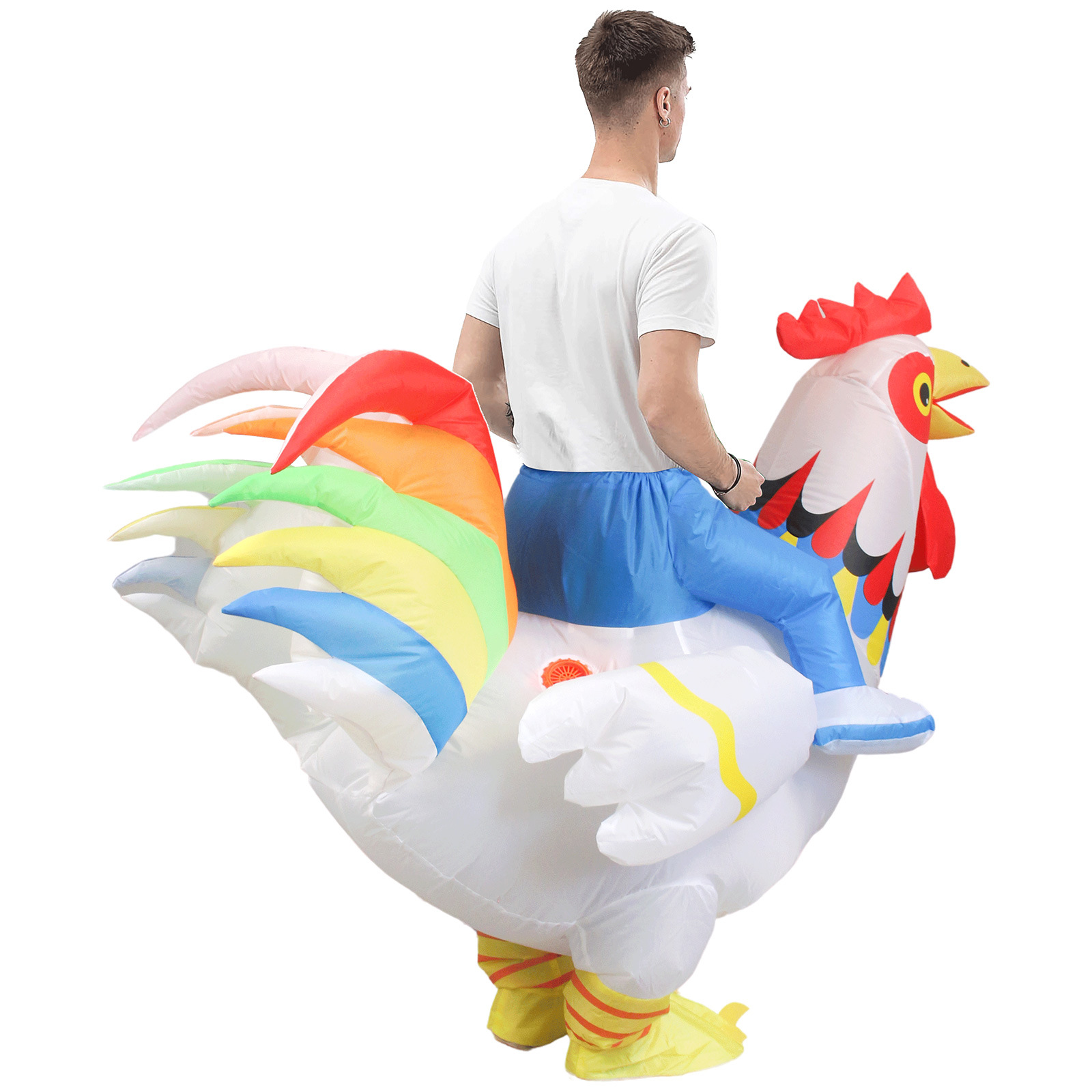 Cross-Border New Cosplay Rooster Inflatable Clothing Festival Party Performance Adult Funny Clothing