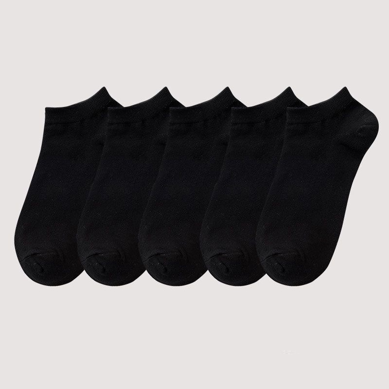 All-Match Black and Gray Zhuji Wholesale Pure Cotton Socks Man's Sports Socks Student Socks Summer Socks White Low Cut Socks