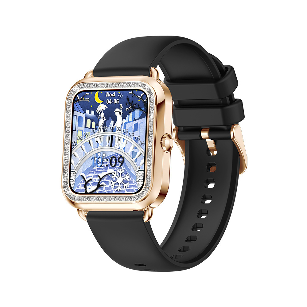 跨境款i68智能手表体温心率蓝牙通话运动计步手机消息提醒手表家