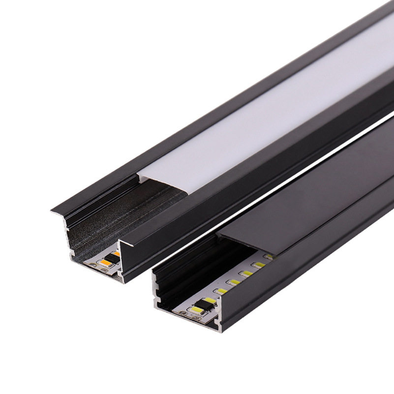黑色钛金条线形灯铝合金灯槽线条灯220v线型灯卡槽线性嵌入式铝槽