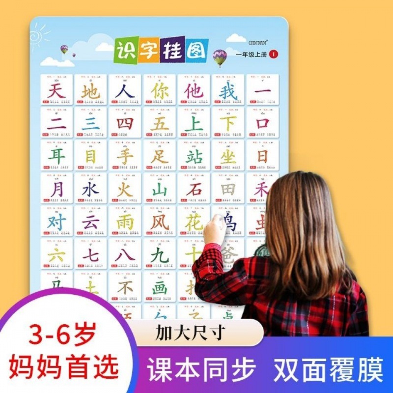 早教挂图宝宝认字大全看图识字幼儿启蒙3-6岁学龄前儿童认识汉字
