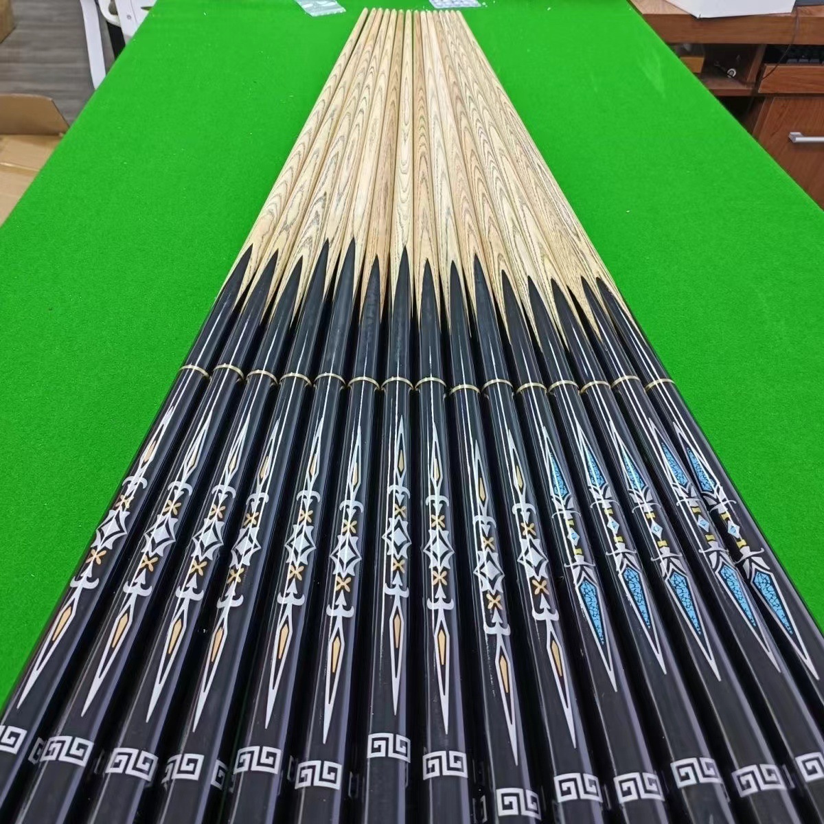 正品ms战神台球杆龙鳞小头斯诺克套装黑八桌球杆檀木手工杆-阿里巴巴