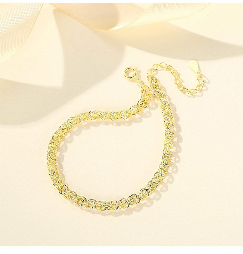 s925纯银编织凤尾手链女生设计感手工国风银手饰七夕情人节礼物