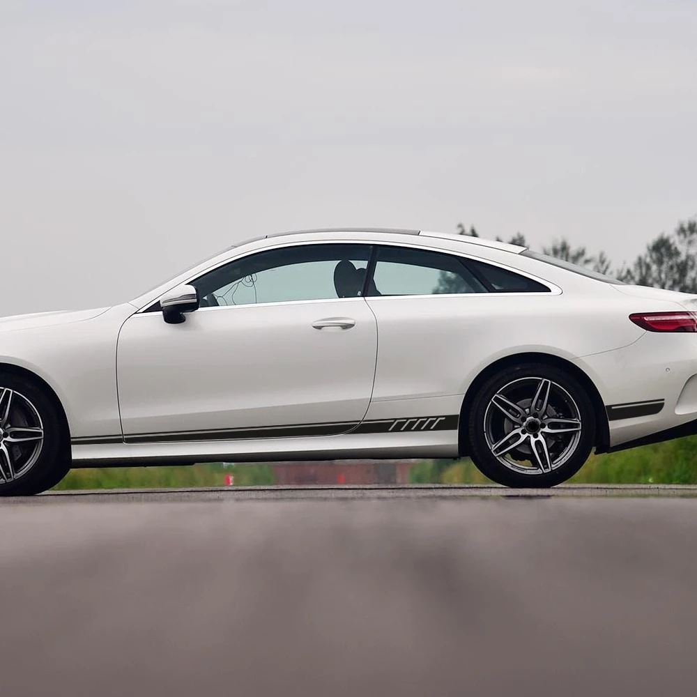 适用奔驰e级汽车贴纸e200车身侧裙贴花amg w213 w212改装装饰贴膜
