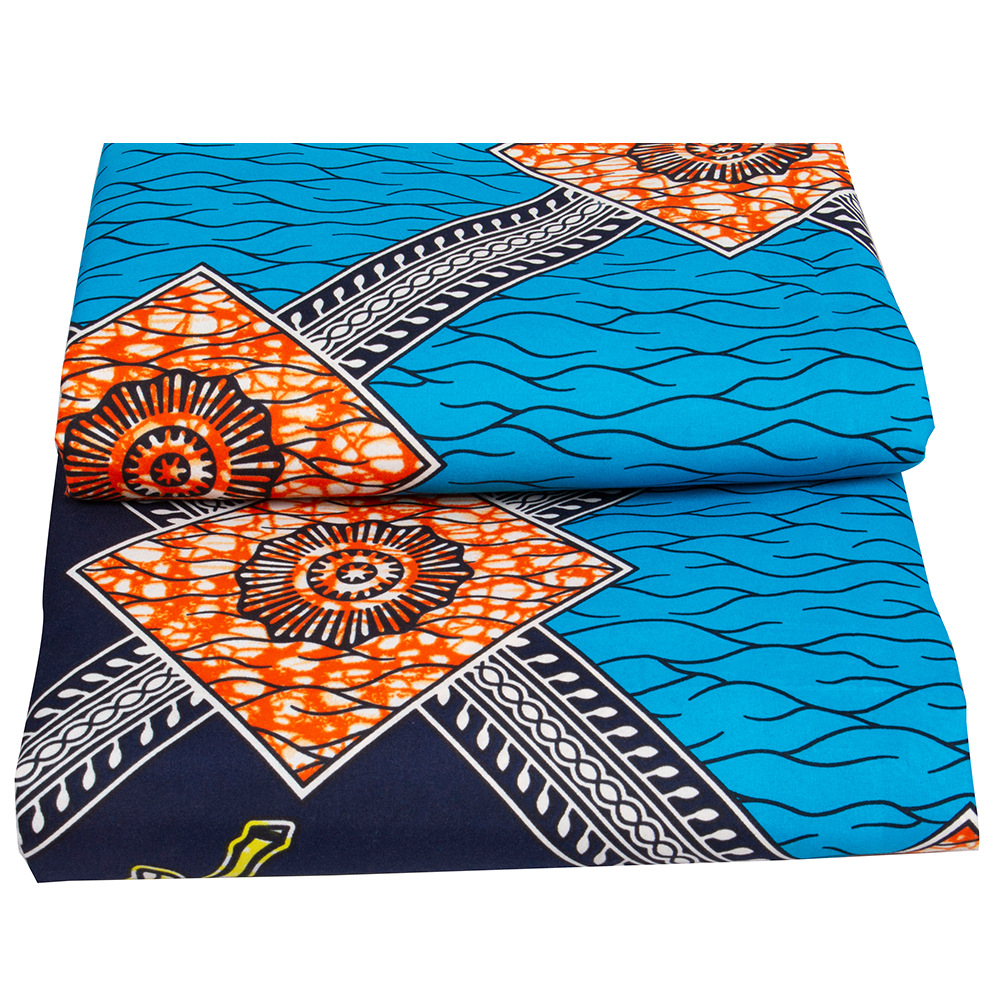 Foreign Trade African Ethnic Batik 100% Polyester Printed Fabrics Duplex Printing Cerecloth Cross-Border Supply from AliExpress