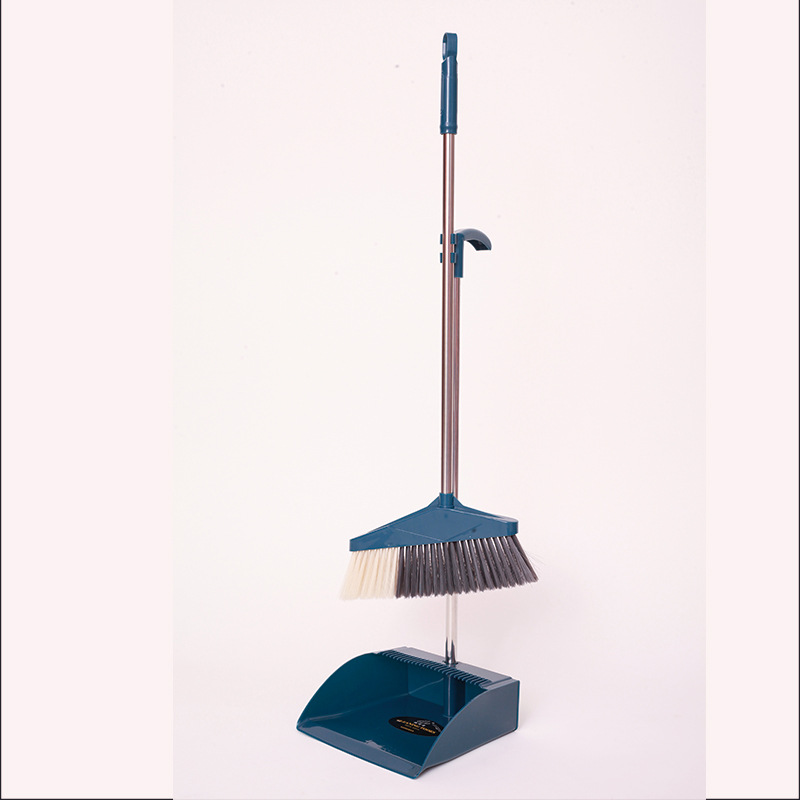 Household Soft Hair Broom Dustpan Set Plastic Broom Stainless Steel Rod Cleaning Sweeping Broom Dustpan Combination
