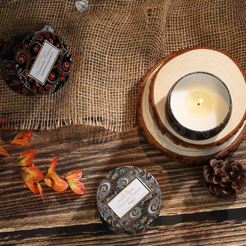 Organic Essence Oil Aromatherapy Candle Household Fragrance Gift Wholesale Creative Cross-Border Tinplate Can Candle