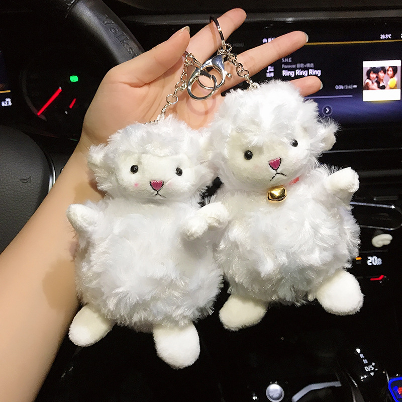 cute cartoon sheep plush key chain doll doll bag bag pendant schoolbag ornaments doll keychain wholesale