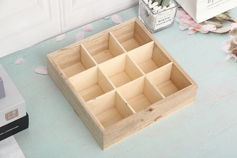 香樟木袜子收纳盒抽屉式分格木盒 木质九宫格桌面杂物收纳盒-阿里巴巴