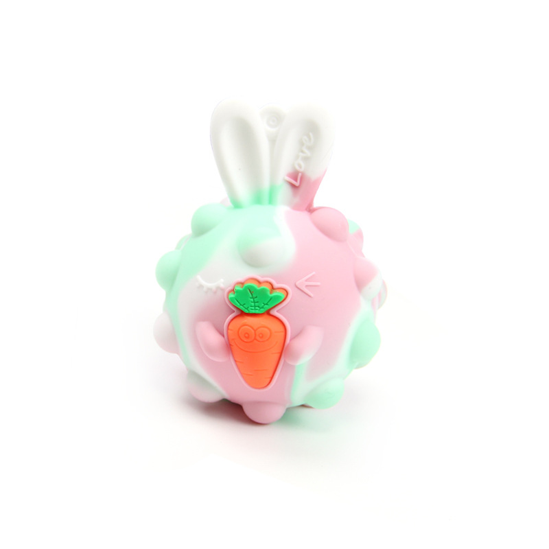 Cross-Border Supply New Bunny Modeling Squeezing Toy Pressure Reduction Toy Novelty Luminous 3D Stress Ball in Stock Wholesale