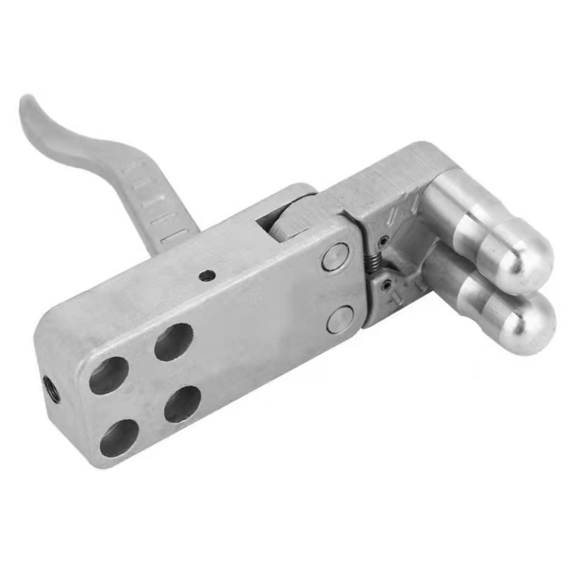 304不锈钢撒放器联动散放器全金属纯钢两轴自动回归位回弹夹弹器