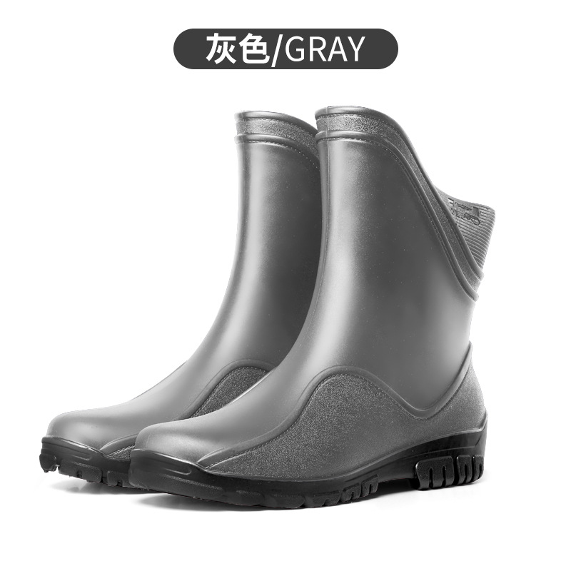 2023 New Simple Fashion Men's Rain Boots Four Seasons Soft Outdoor Men's Wear-Resistant Anti-Slip Rain Boots