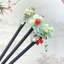 古风发簪流苏步摇木簪子女仿黑檀木头饰盘发汉服配饰古装发钗挽发