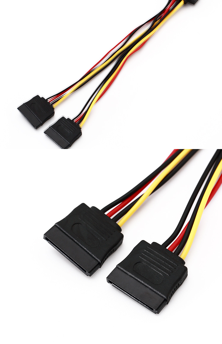 sata转换成二个sata母头接口增加接口使用,可接硬盘供电线等设备使用