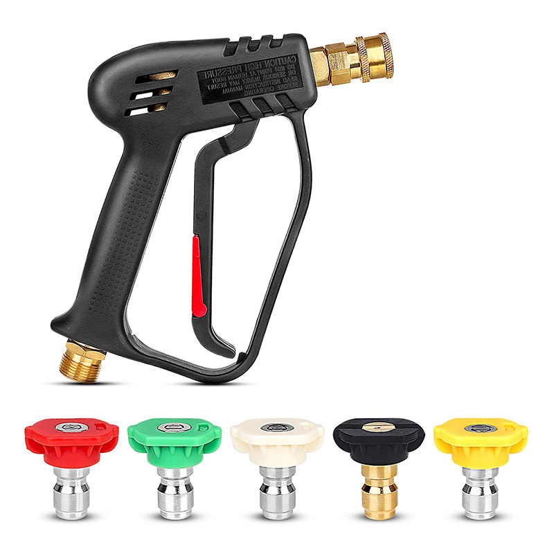 Washing Machine High Pressure Water Gun 4000psi Car Washing Gun M22-14 Pure Copper Short Gun Water Gun Wholesale