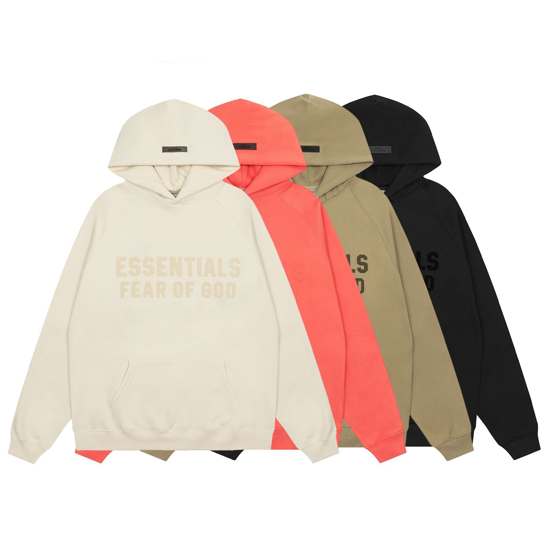 essentials第八季植绒字母连帽衫卫衣 fog男女宽松加绒连帽衫外套