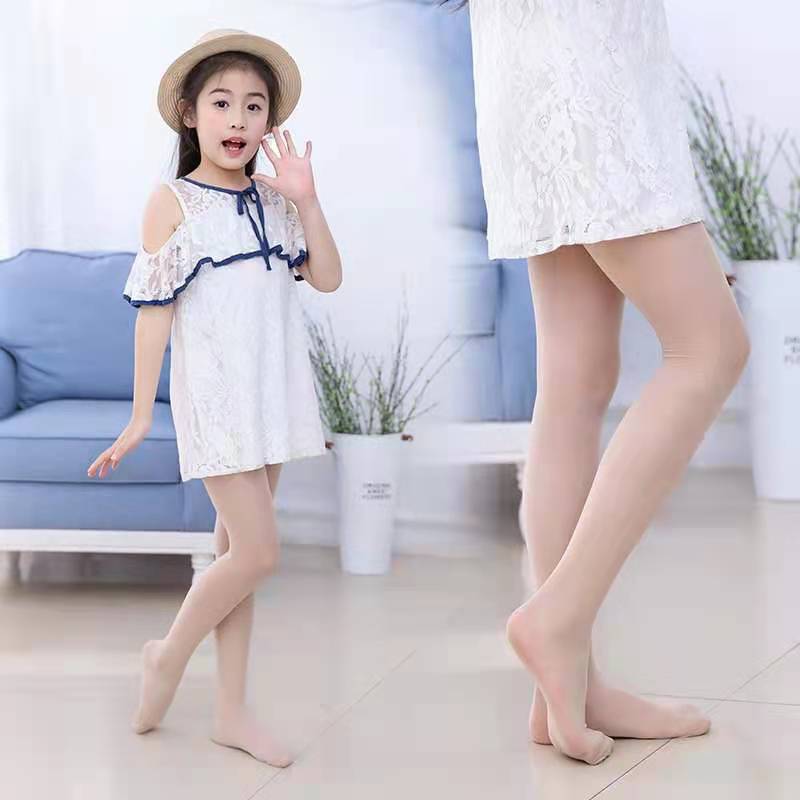 儿童夏季薄款连袜裤小女孩打底袜裤女童舞蹈连裤袜公主包芯丝袜子