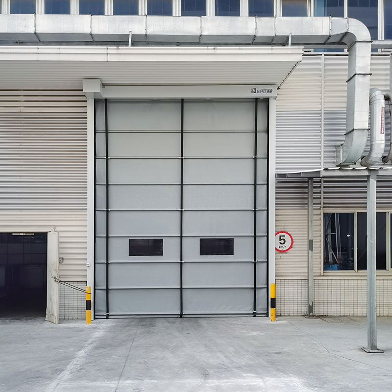 垃圾污染处理中心抗风堆积门密封耐磨损厂房防坠落快速卷帘门