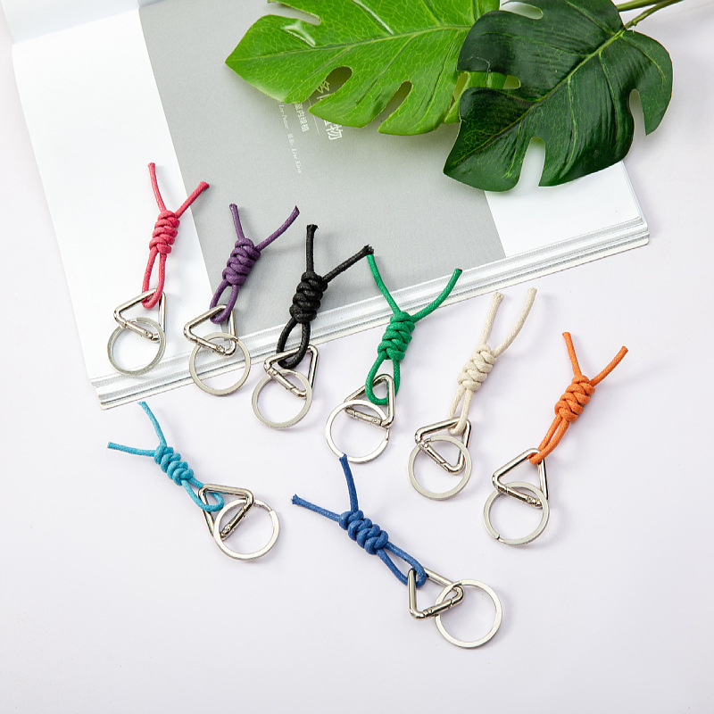 新款编织绳挂饰金刚结钥匙圈扣防丢钥匙挂件时尚包包挂件礼品批发