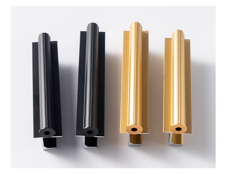 带拉手防脱扣威法加厚拉直器铝合金橱柜大衣柜门板开槽五金门把手