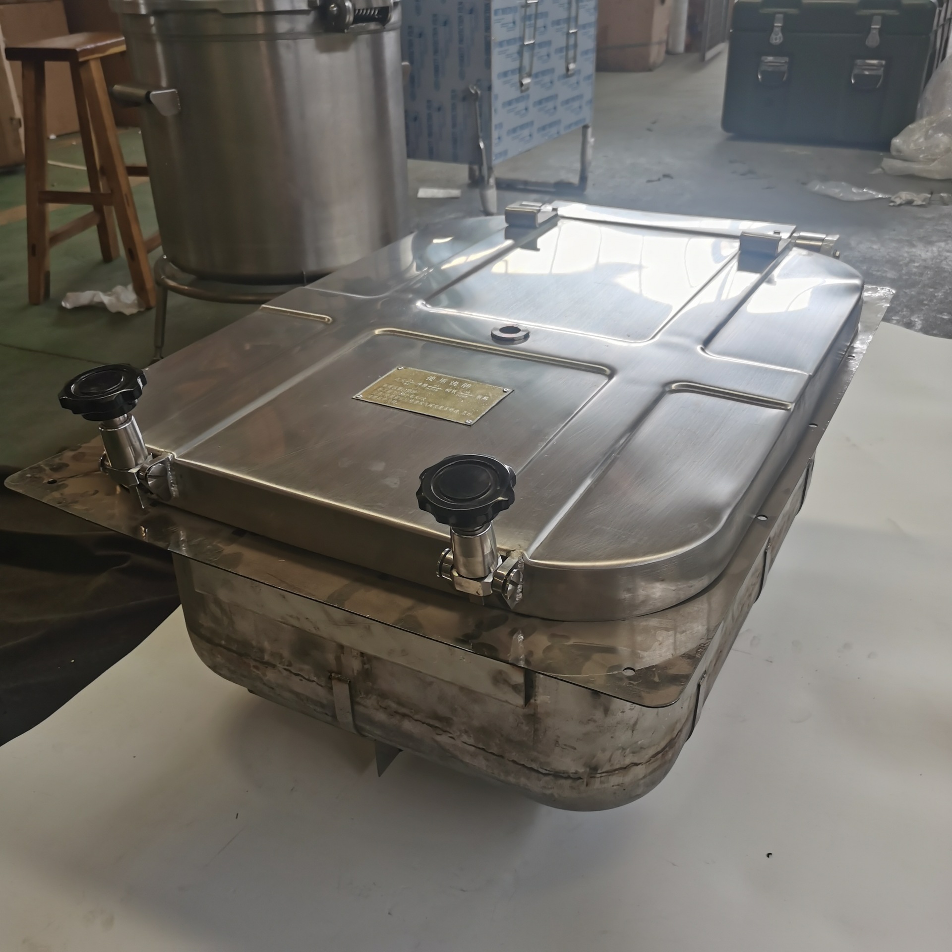 炊具挂车配件主食锅及锅盖野战户外连用给养单元方形主食锅及锅盖