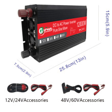 大功率家用车载纯正波逆变器12V24V48V60V转220V2000W(标12000W)