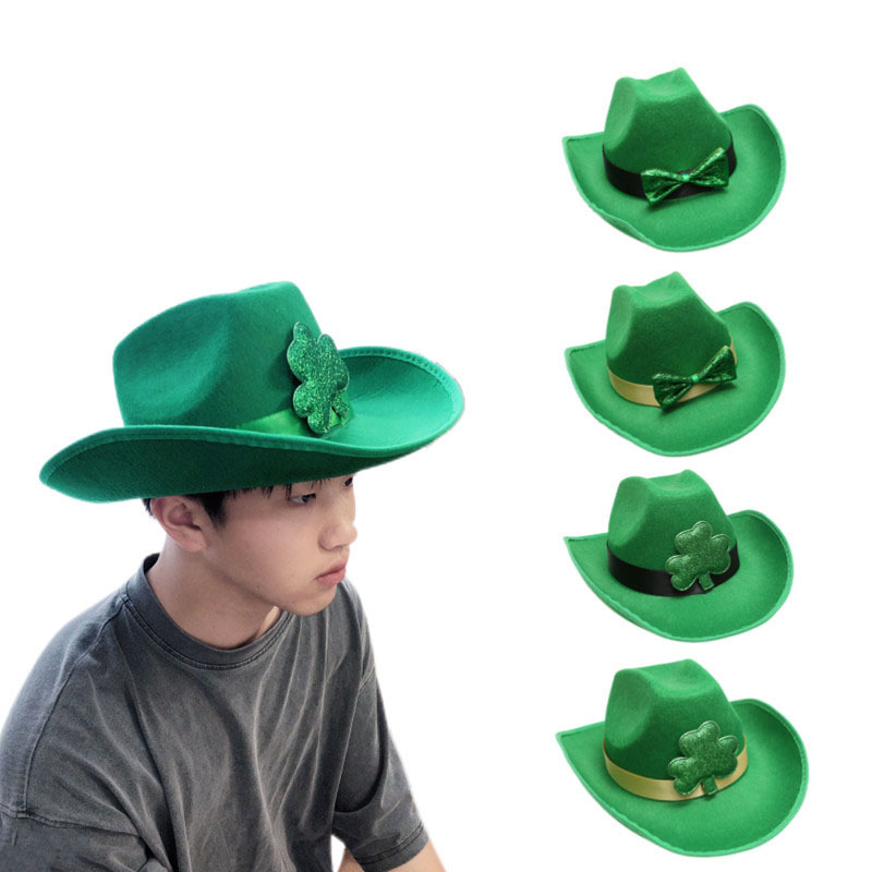 Zilin Cross-Border Amazon New St Patrick Green Top Hat Irish Festival Party Clover Hat