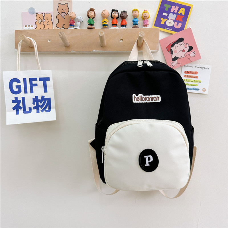 2023 Summer New Children's Bags Fashion Color Contrast Oxford Cloth Backpack Kindergarten Boys and Girls Leisure Schoolbag