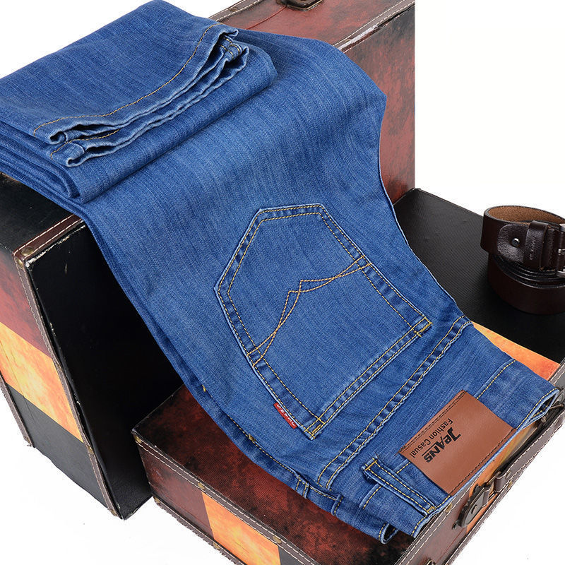   New Jeans Men's Straight oose Casual Stretch High Waist Young and Middle-Aged Versatile Men's Pants Oversized Trousers