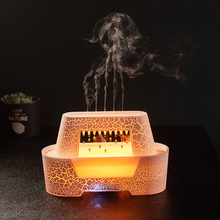 新款水滴火焰氛围灯加湿器家用大雾量桌面静音遥控式精油香薰机