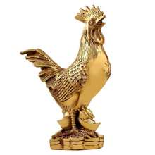 批发中式黄铜公鸡摆件铜鸡十二生肖鸡摆设如意鸡家居装饰品
