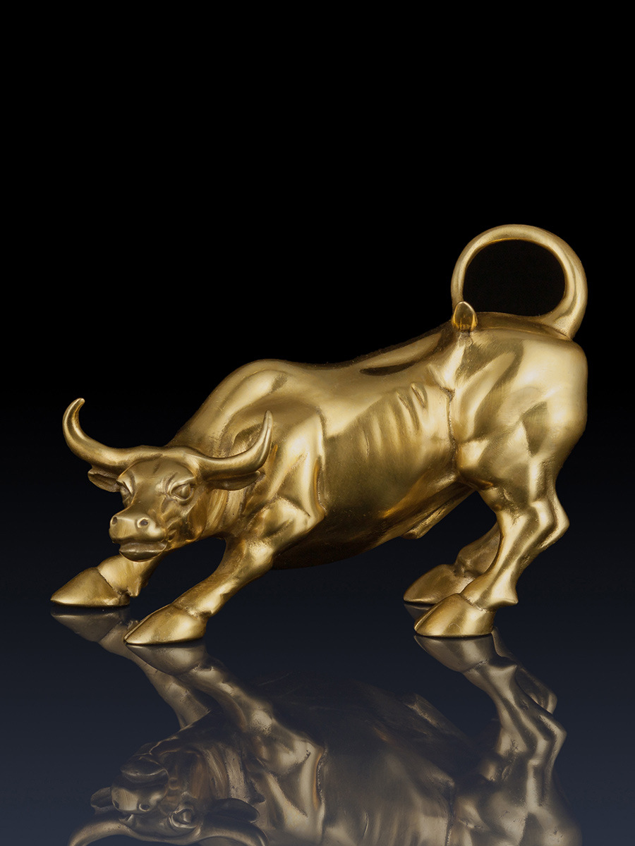 纯铜小号华尔街牛摆件家居铜牛汽车摆件工艺品车内饰品旺市牛摆件