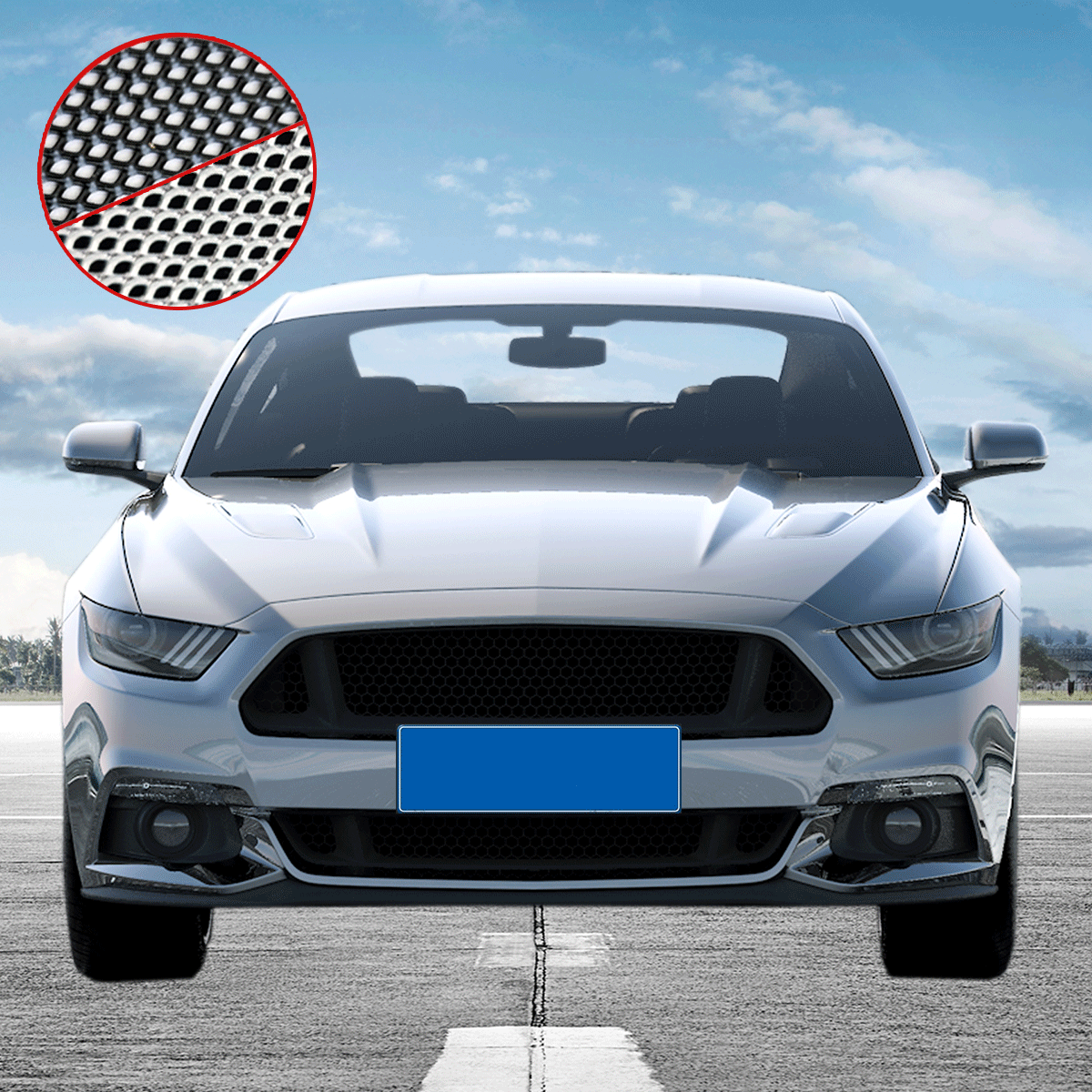 汽车改装配件通用中网防虫防尘防柳絮铝网黑色银色可裁剪防护网