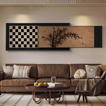 W1TR新中式水墨竹子客厅装饰画感复古沙发背景墙挂画禅意叠加