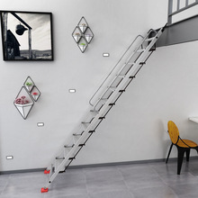 家用多功能折叠梯加厚铝合金阁楼梯子室外移动楼梯伸缩梯子工程梯
