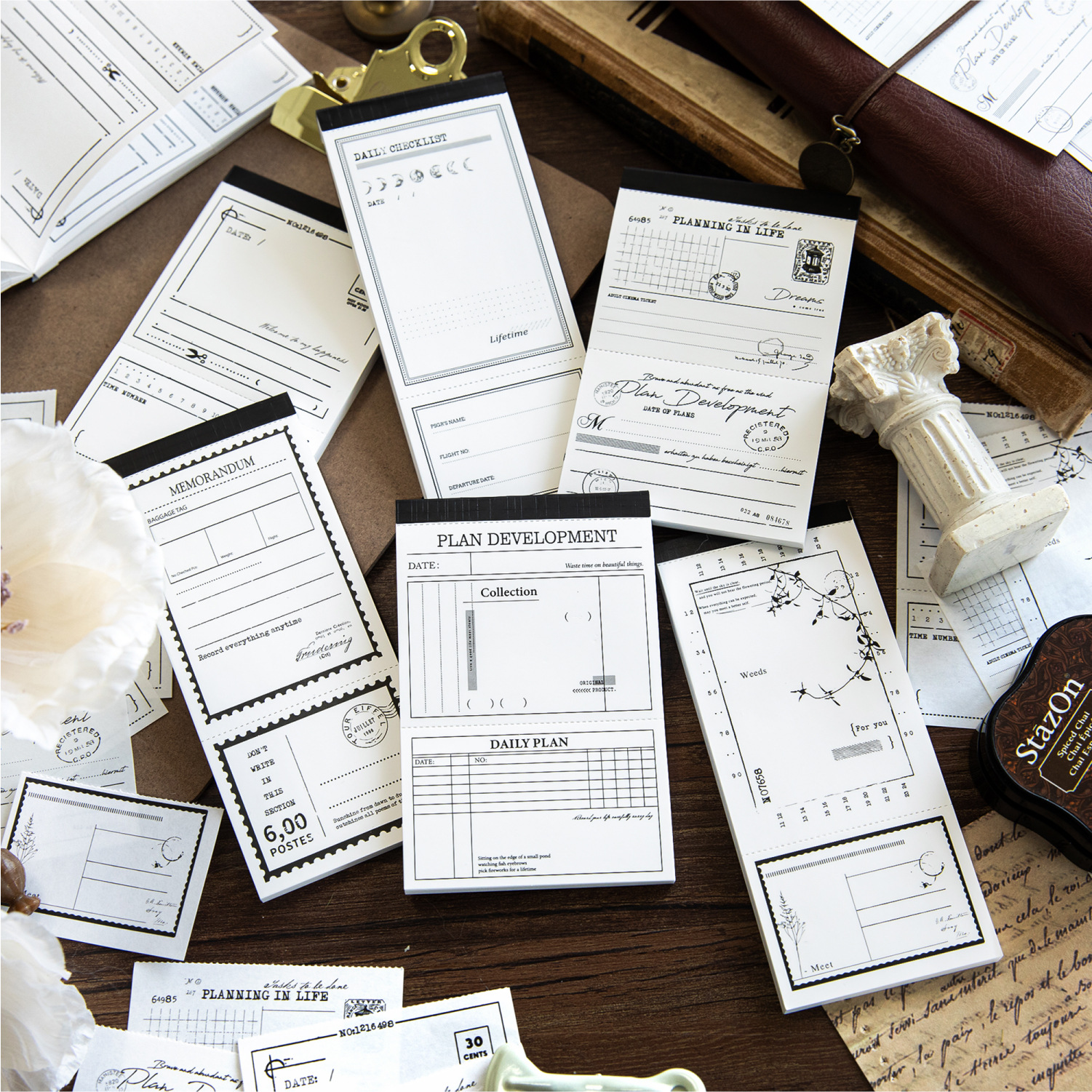 糖诗可撕复古便签本 岁月有期系列 手帐diy装饰拼贴打底素材本6款