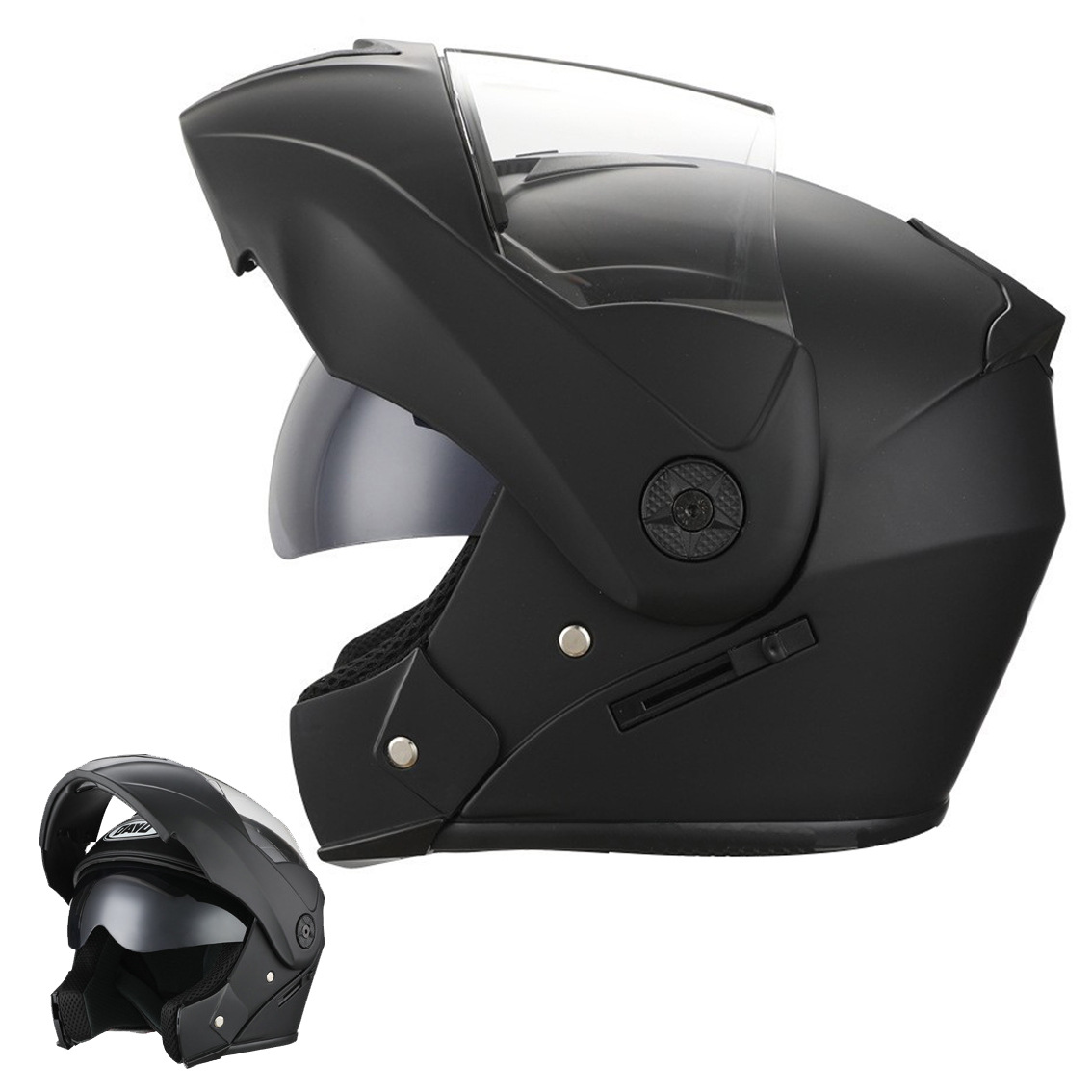 双镜片揭面盔男女全盔四季通用双镜冬季保暖安全帽摩托车头盔