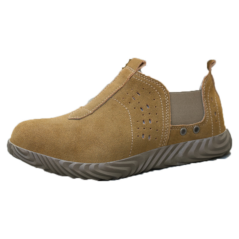 Factory Labor Protection Shoes Summer Welding Work Shoes Attack Shield and Anti-Stab Wear-Resistant and Lightweight Solid Soft Bottom Slip-on Labor Protection Shoes